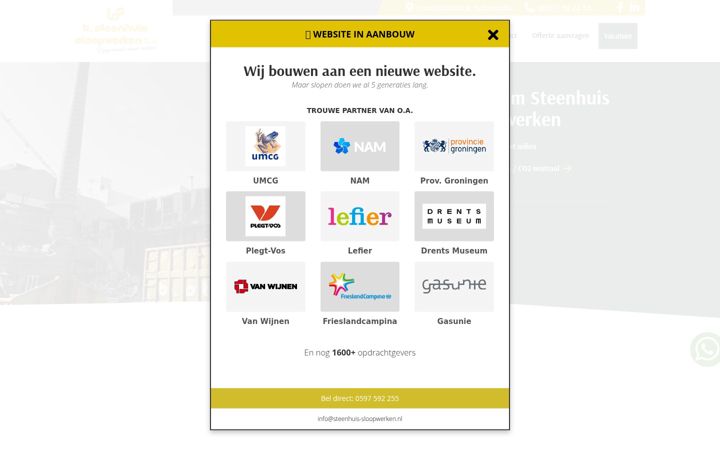 Screenshot van steenhuis-sloopwerken.nl
