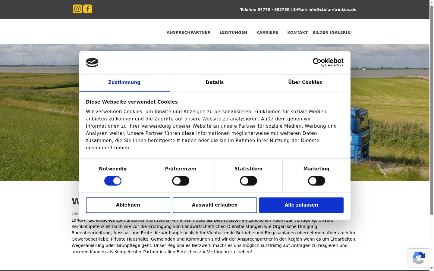 Captură de ecran a bannerului de consimțământ afișat înainte de orice interacțiune
