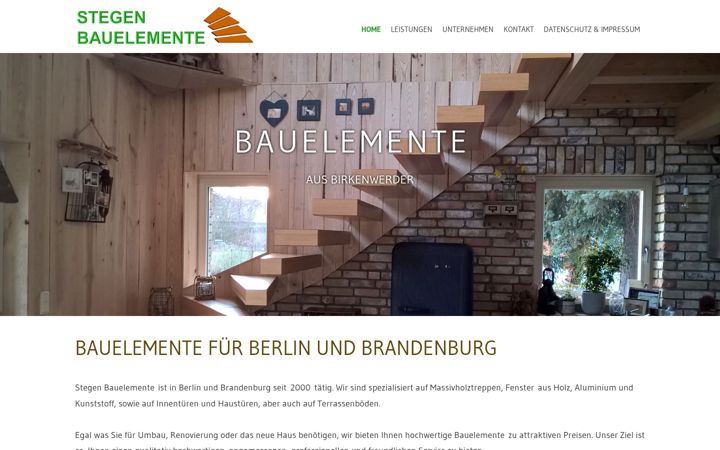 Screenshot van stegen-bauelemente.de