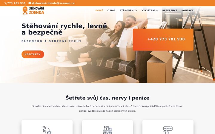 Kuvakaappaus sivustosta stehovani-zdenda.cz