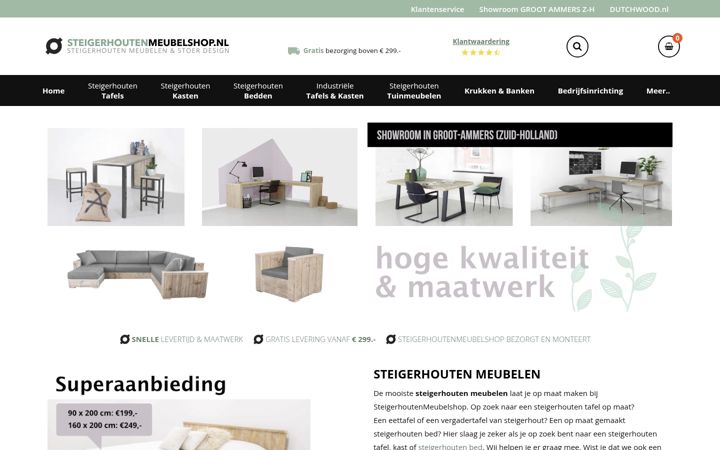 Skærmbillede af steigerhoutenmeubelshop.nl
