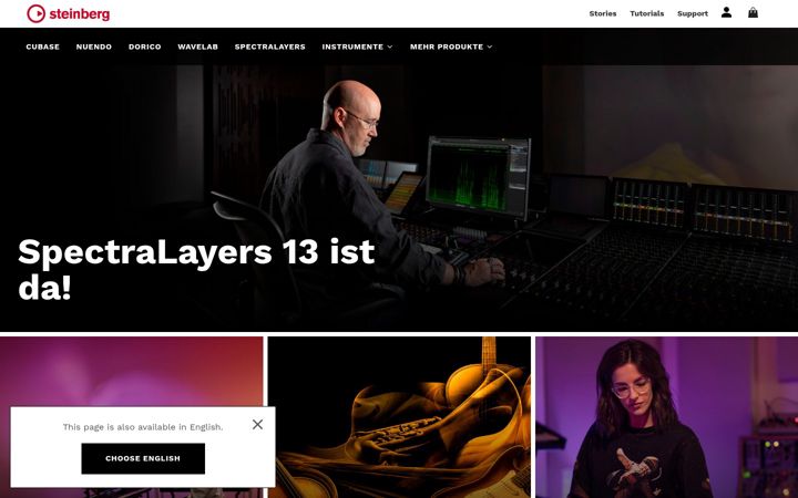 Screenshot of steinberg.de