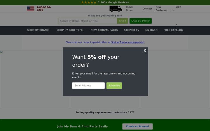 Screenshot of steinertractor.com