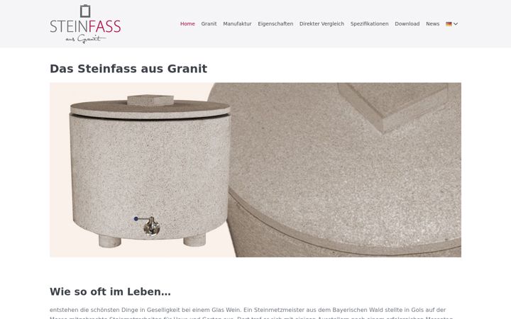 Screenshot van steinfass.de