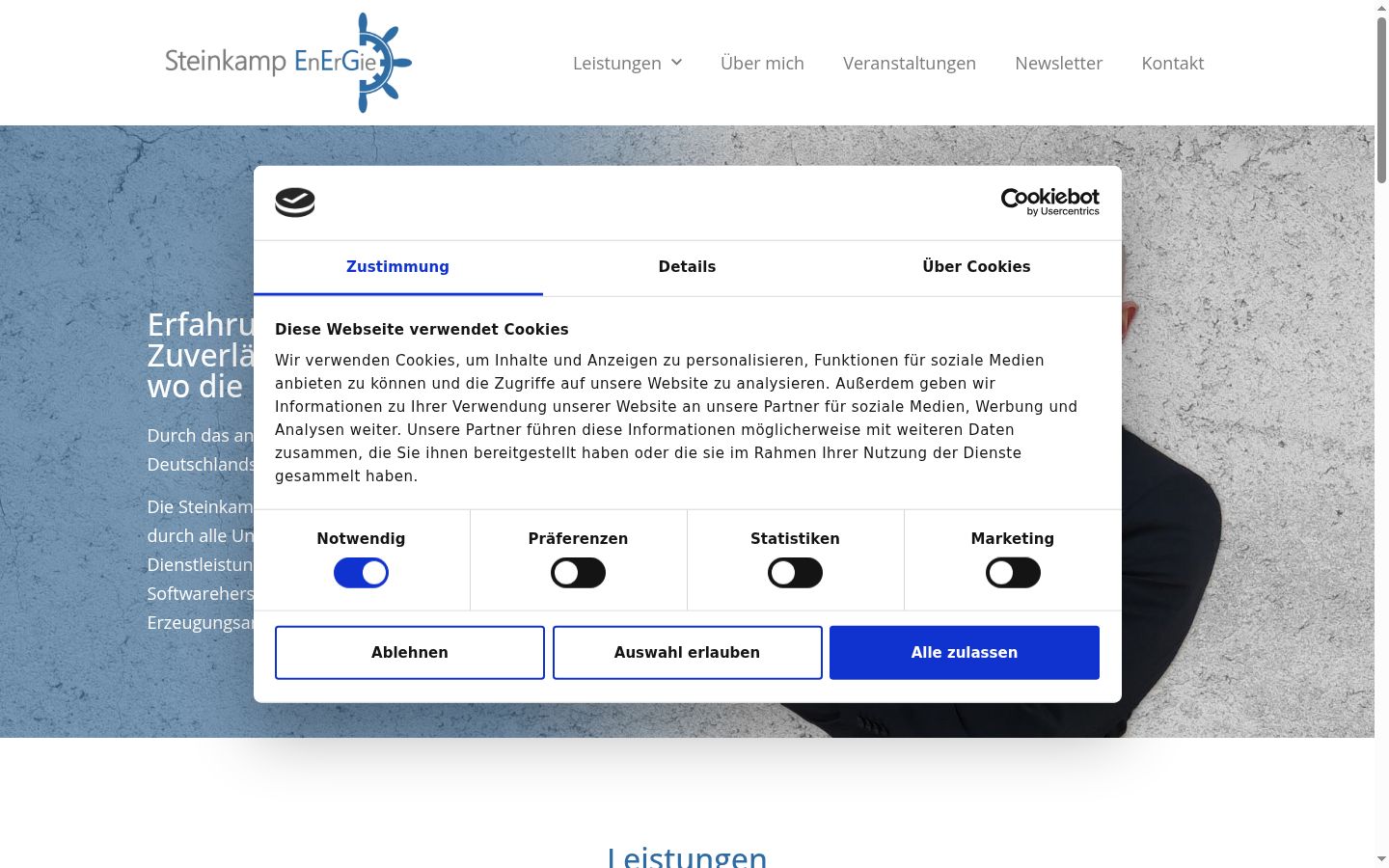 Zrzut ekranu banera zgody wyświetlanego przed jakąkolwiek interakcją