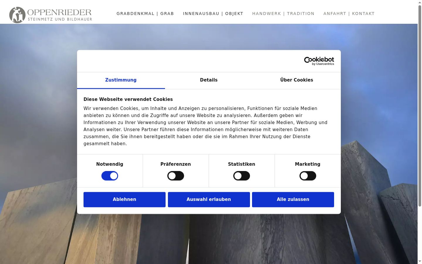 Capture d'écran de la bannière de consentement affichée avant toute interaction