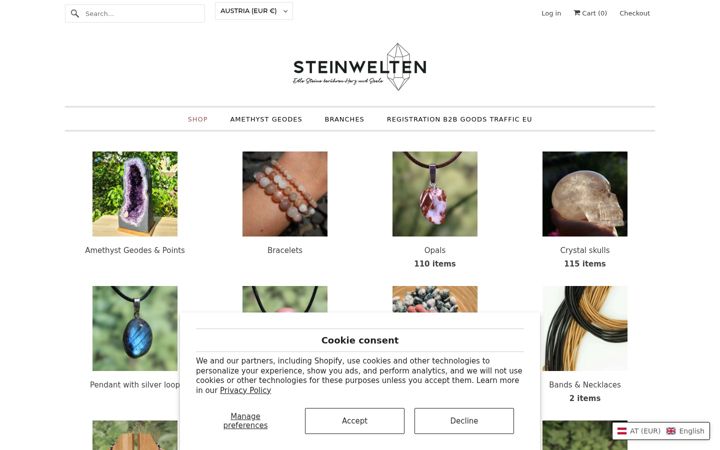 Screenshot of steinwelten.at