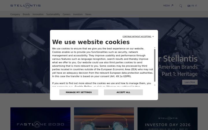 Screenshot of stellantisnorthamerica.com