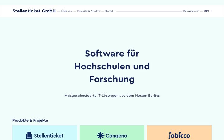 Screenshot von stellenticket.de