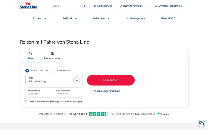 Screenshot of stenaline.de
