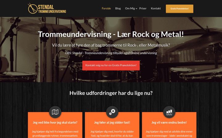 Posnetek zaslona stendaltrommeundervisning.dk