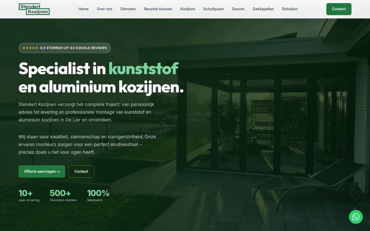Screenshot van stendertkozijnen.nl