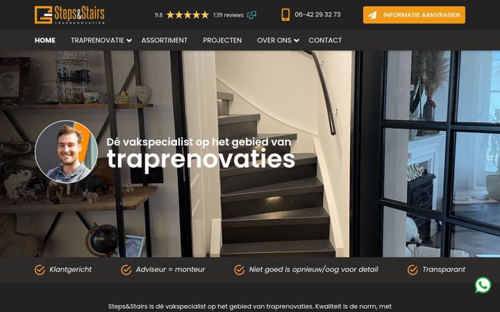 Skärmbild av stepsandstairs.nl