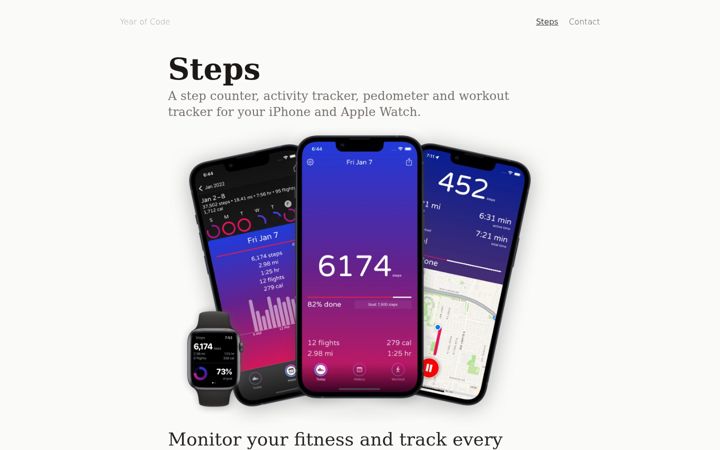 Screenshot of stepsfitness.app