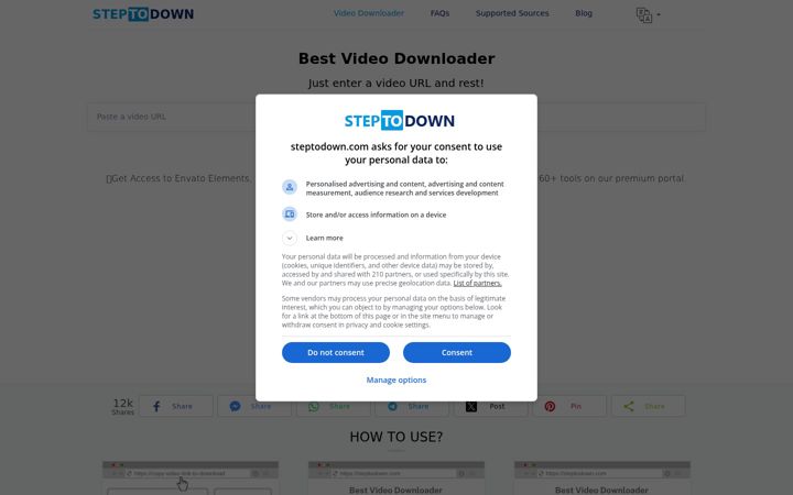 Screenshot of steptodown.com