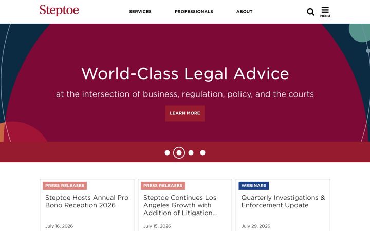 Screenshot of steptoe.com