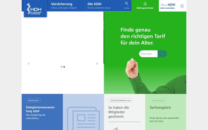 Screenshot of sterbegeld-hdh.de