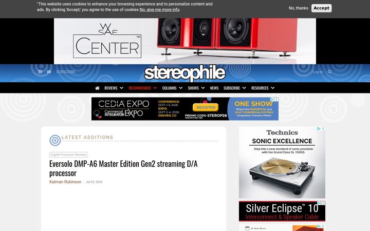 Екранна снимка на stereophile.com