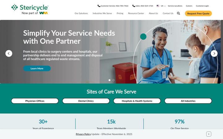 Screenshot of stericycle.com
