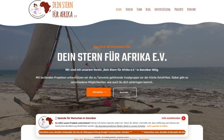 Snímek obrazovky stern-fuer-afrika.de