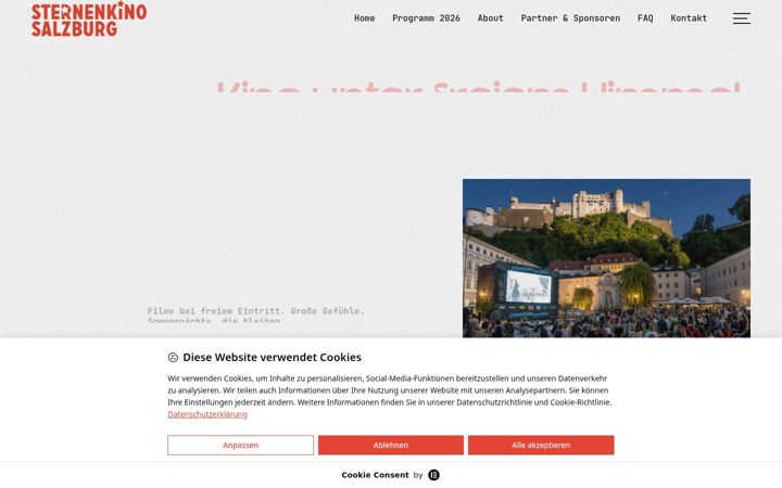 Snimka zaslona za sternenkino-salzburg.at