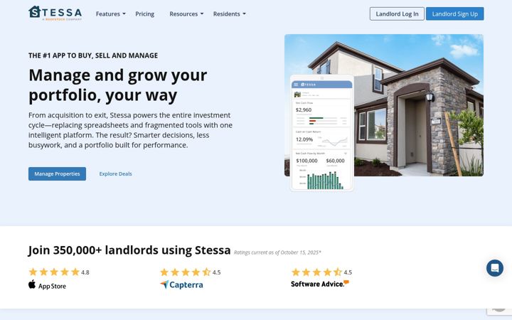 Screenshot of stessa.com