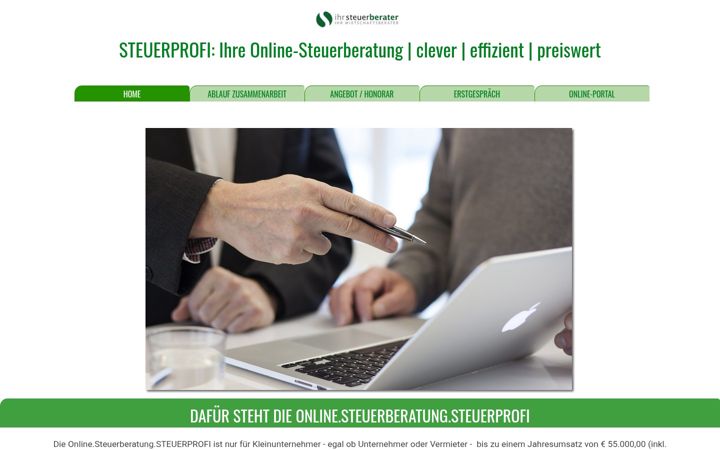 Captură de ecran a steuerprofi.co.at