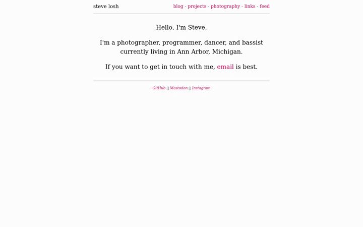 Screenshot of stevelosh.com