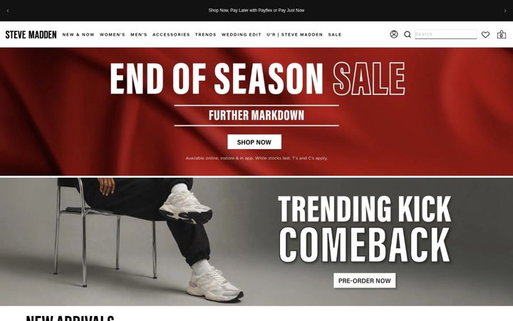 Screenshot of stevemadden.co.za