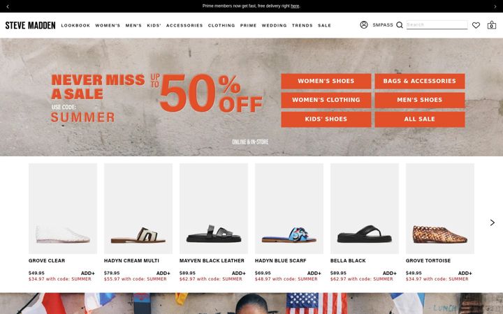 Zrzut ekranu stevemadden.com