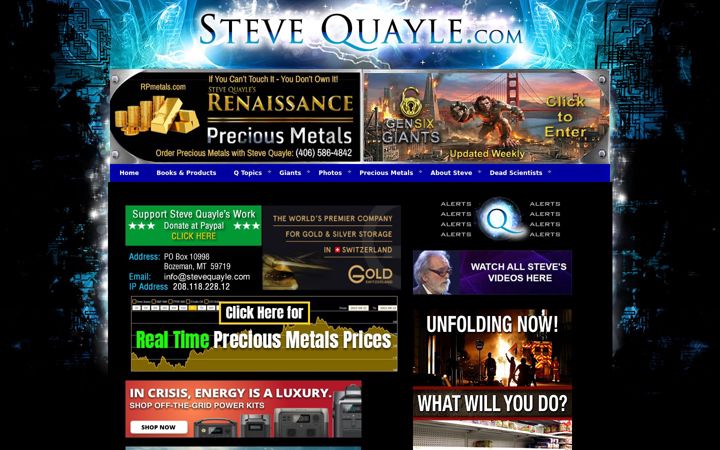 Screenshot of stevequayle.com
