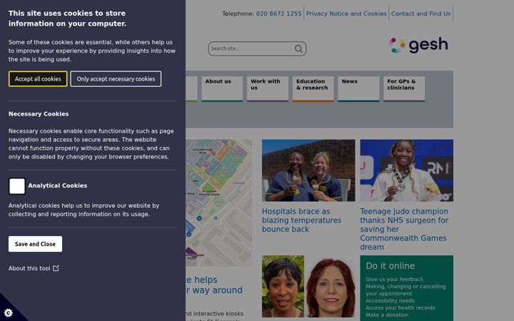 Screenshot of stgeorges.nhs.uk