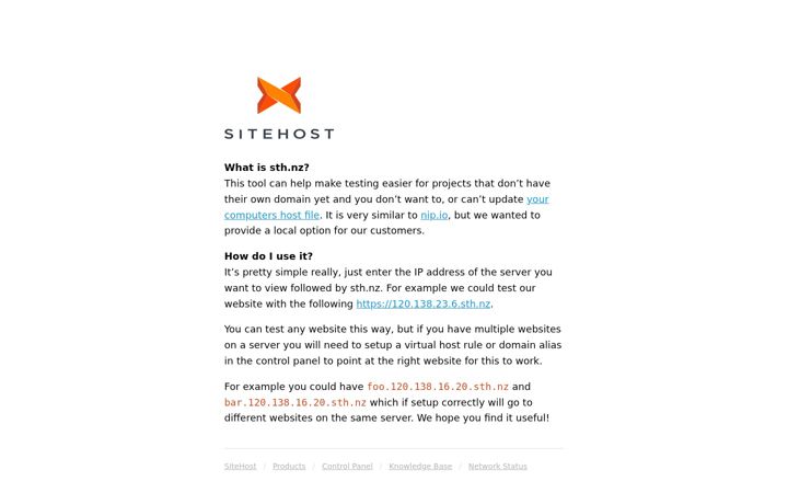 Screenshot of sth.nz