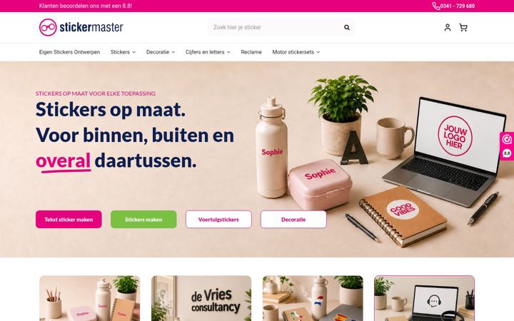 Screenshot of stickermaster.nl