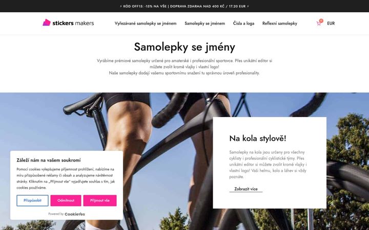 Screenshot van stickersmakers.cz