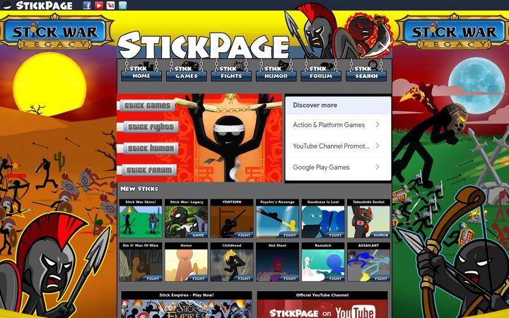 Kuvakaappaus sivustosta stickpage.com