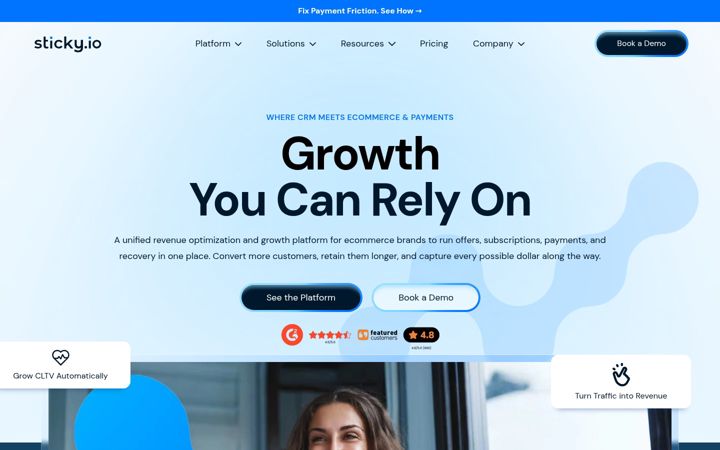 Screenshot of sticky.io