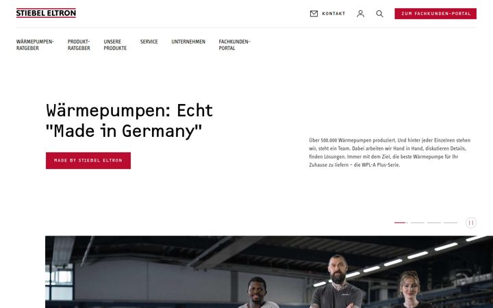 Screenshot of stiebel-eltron.de