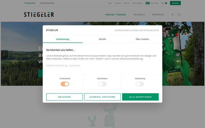 Screenshot of stiegeler.com