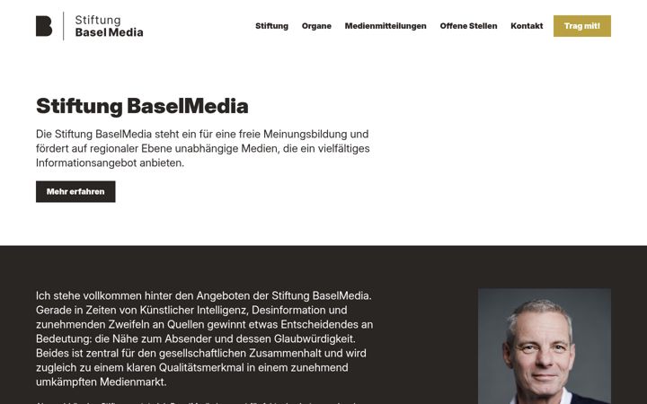 Snimka zaslona za stiftung-baselmedia.ch