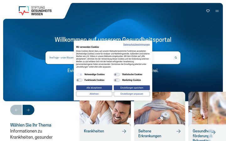 Screenshot of stiftung-gesundheitswissen.de