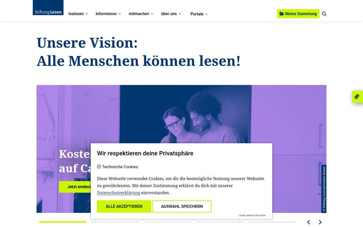 Snímek obrazovky stiftunglesen.de
