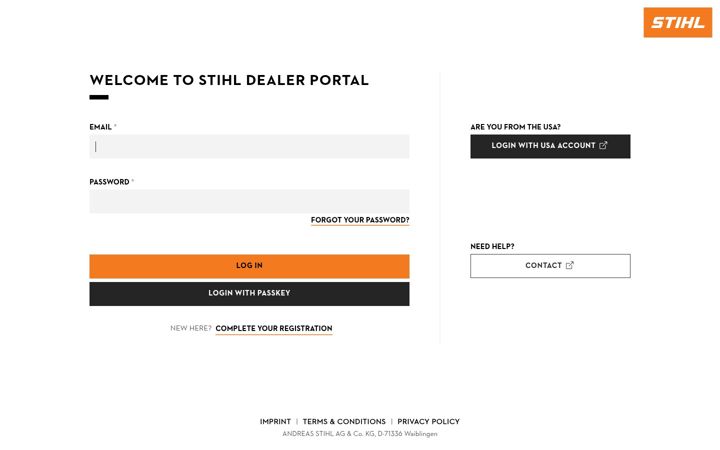 Screenshot of stihl-sso.com