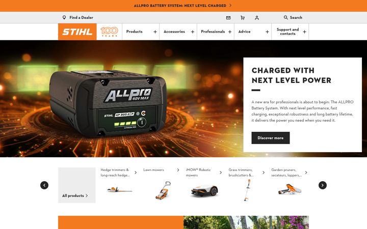 Screenshot of stihl.co.uk