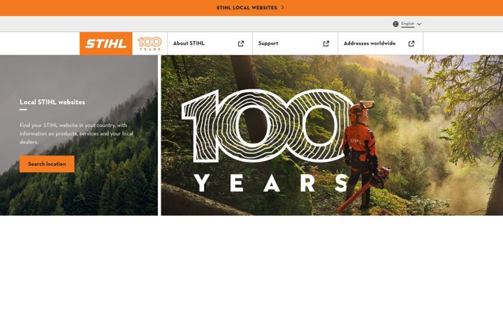 Kuvakaappaus sivustosta stihl.com