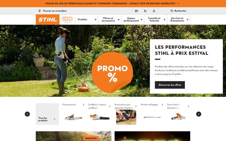 Screenshot of stihl.fr