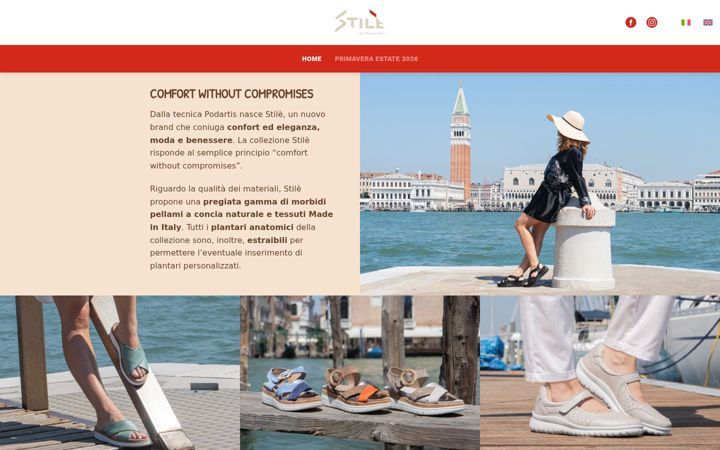 Captură de ecran a stileshoes.it