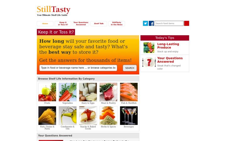 Screenshot of stilltasty.com