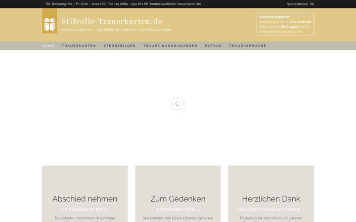 Screenshot of stilvolle-trauerkarten.de
