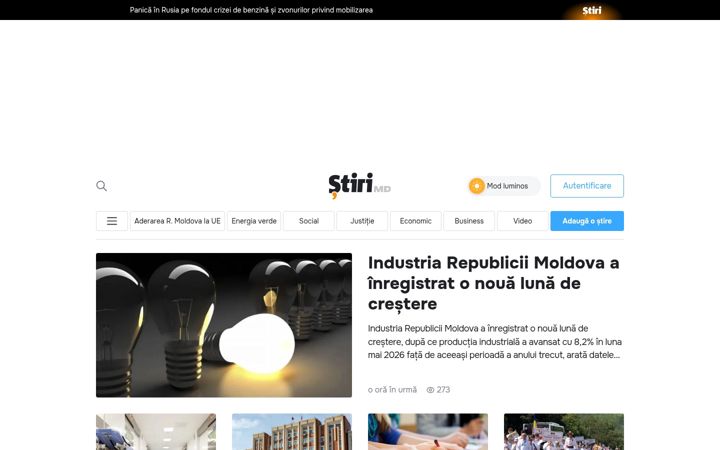 Screenshot of stiri.md